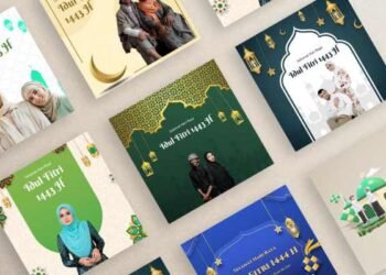Template Gratis Video Animasi Ucapan Idul Fitri 2023 Menggunakan PPT