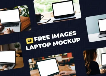 Gambar Laptop Mockup Gratis untuk Promosi Produk di Media Sosial