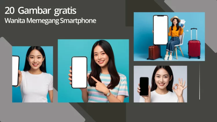 Gambar gratis Wanita Memegang Smartphone untuk desain konten