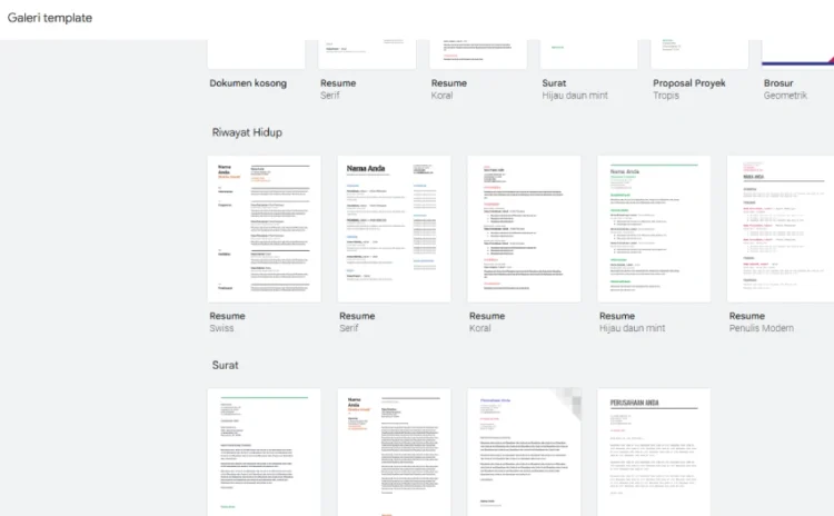 Cara Membuat Resume dengan Google Docs untuk melamar pekerjaan