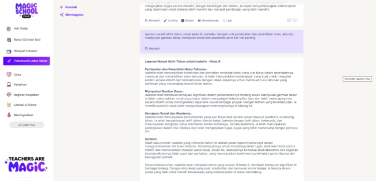 Cara Mudah Buat Catatan Wali Murid di Rapor dengan Magic School AI
