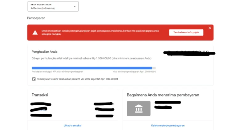 Cara Mengisi Informasi Formulir Pajak Google AdSense Terbaru