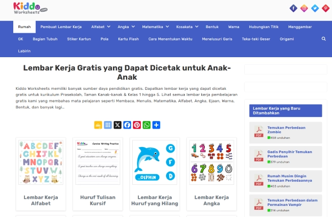 Website Worksheet Anak Gratis yang Lagi Dicari Banyak Orang Tua