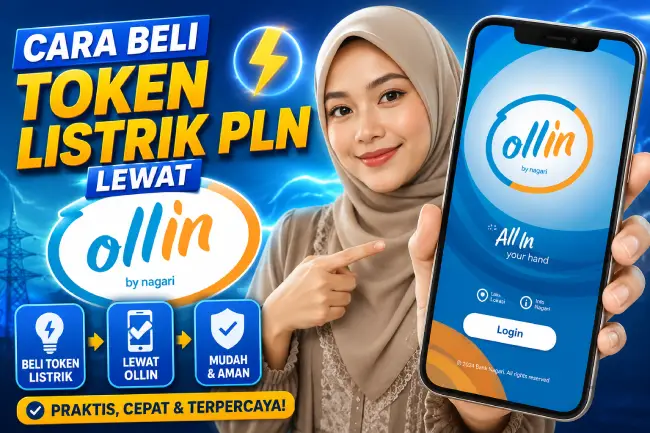 Cara Beli Token Listrik PLN Lewat Ollin by Nagari, Praktis Tanpa Harus Keluar Rumah