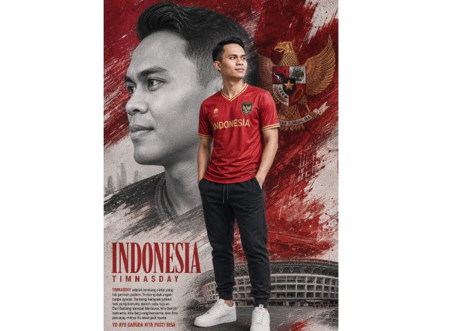 Cara Buat Poster Kolase Olahraga jersey timnas indonesia dengan AI