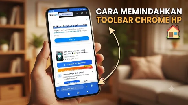 Cara Mengembalikan Toolbar Chrome HP ke Bagian Atas 2026, Cuma 5 Detik!