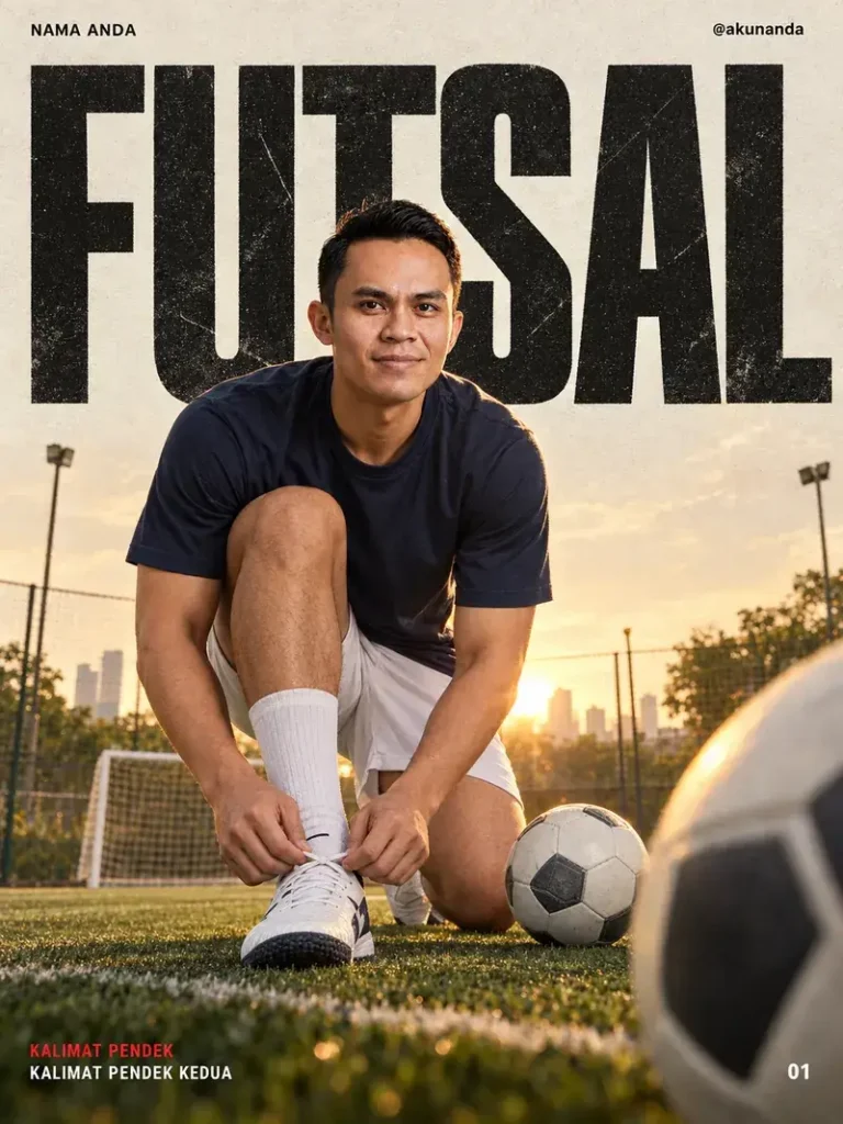 Poster Futsal Tipografi Raksasa