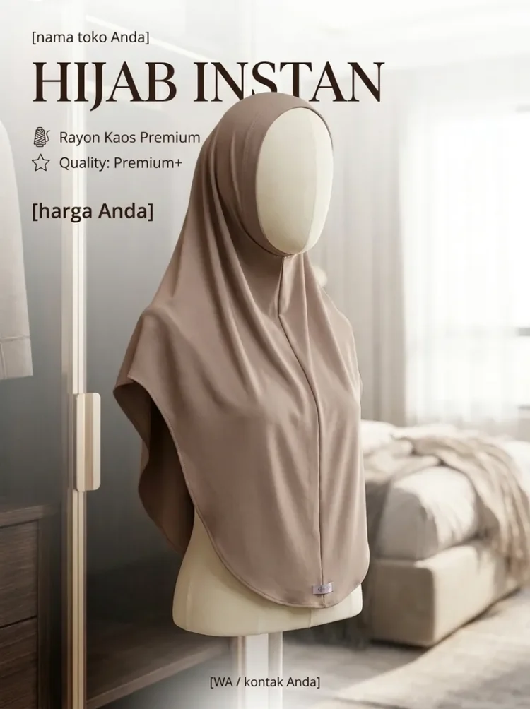 Poster Hijab Instan Kamar Tidur Mewah